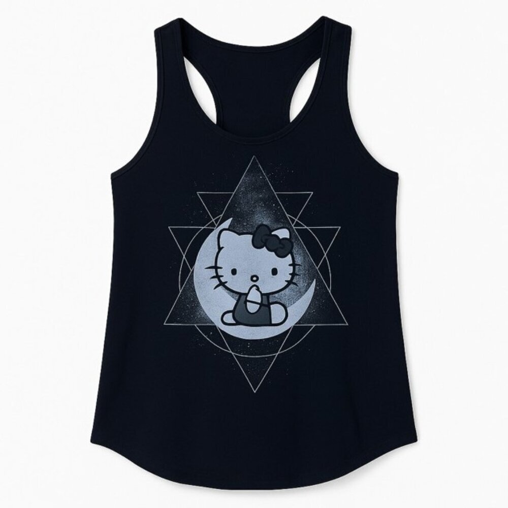 HELLO KITTY Black Graphic Racerback Tank Top - Size XS